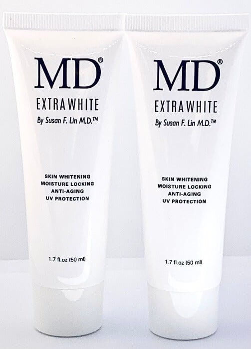 Two Pack of MD® Extra White Brightening Serum – skincare value set for skin whitening, hydration, and UV protection