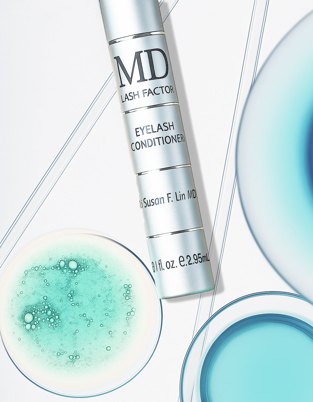 Key ingredients in MD Lash Factor Eyelash Conditioner include cytokines, vitamins, and antioxidants – supports lash growth, strength, and protection by MD Lash