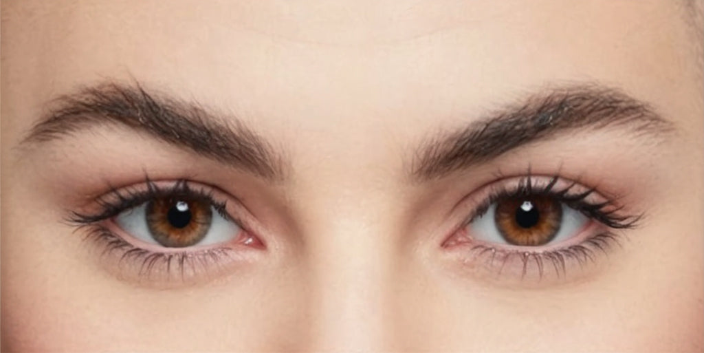 Clinical before and after results for MD Lash Factor and MD Brow Factor showing up to 94% increase in density and 34% increase in lash length appearance after 8 weeks.