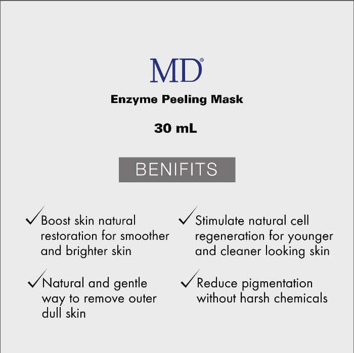 MD® Enzyme Peeling Mask for Deep Cleaning - 5 Weekly Usage Per Tube - 1 fl oz e/ 30ml - MD
