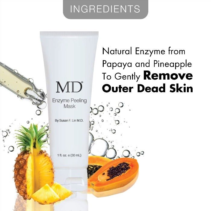 MD® Enzyme Peeling Mask for Deep Cleaning - 5 Weekly Usage Per Tube - 1 fl oz e/ 30ml - MD